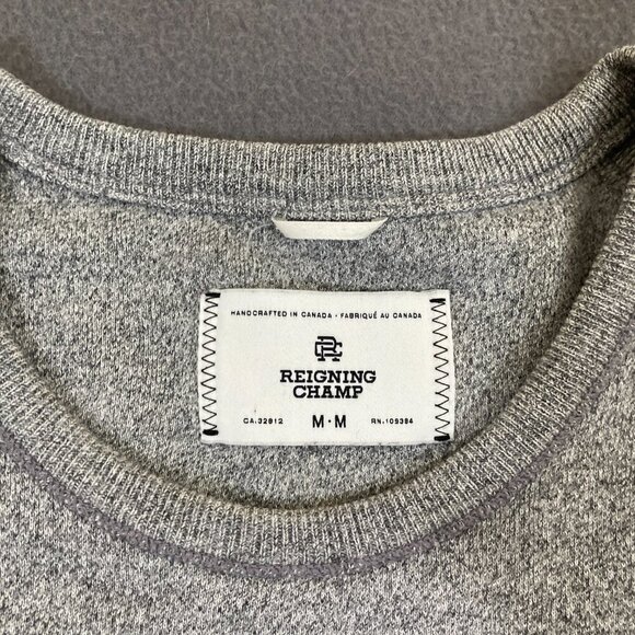 Reigning Champ Sweatshirt Men's Medium Grey Crewneck Pullover Long Sleeve READ - Picture 4 of 9